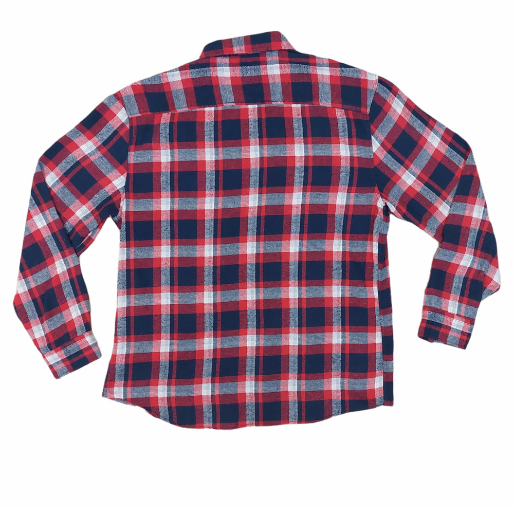 Molokai Surf Co. Red White Black Flannel Plaid Button Men's Shirt Size Large